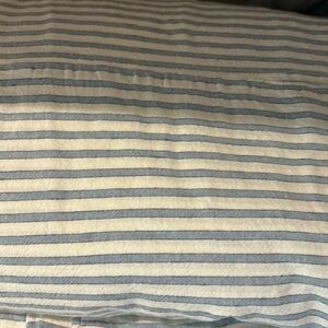 Pottery barn linen duvet cover. Blue striped. Queen size